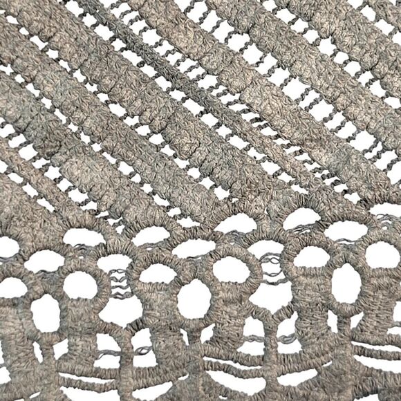 NEW POL S/M Dark Gray All Cotton Knit Cropped Knit Cami Top Crochet Style Sheer - Picture 10 of 13